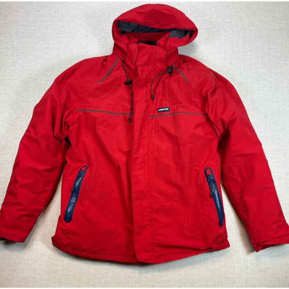 Lands End Women's Squall Jacket Red 2 Piece Hooded Waterproof M (38-40) - Picture 1 of 4